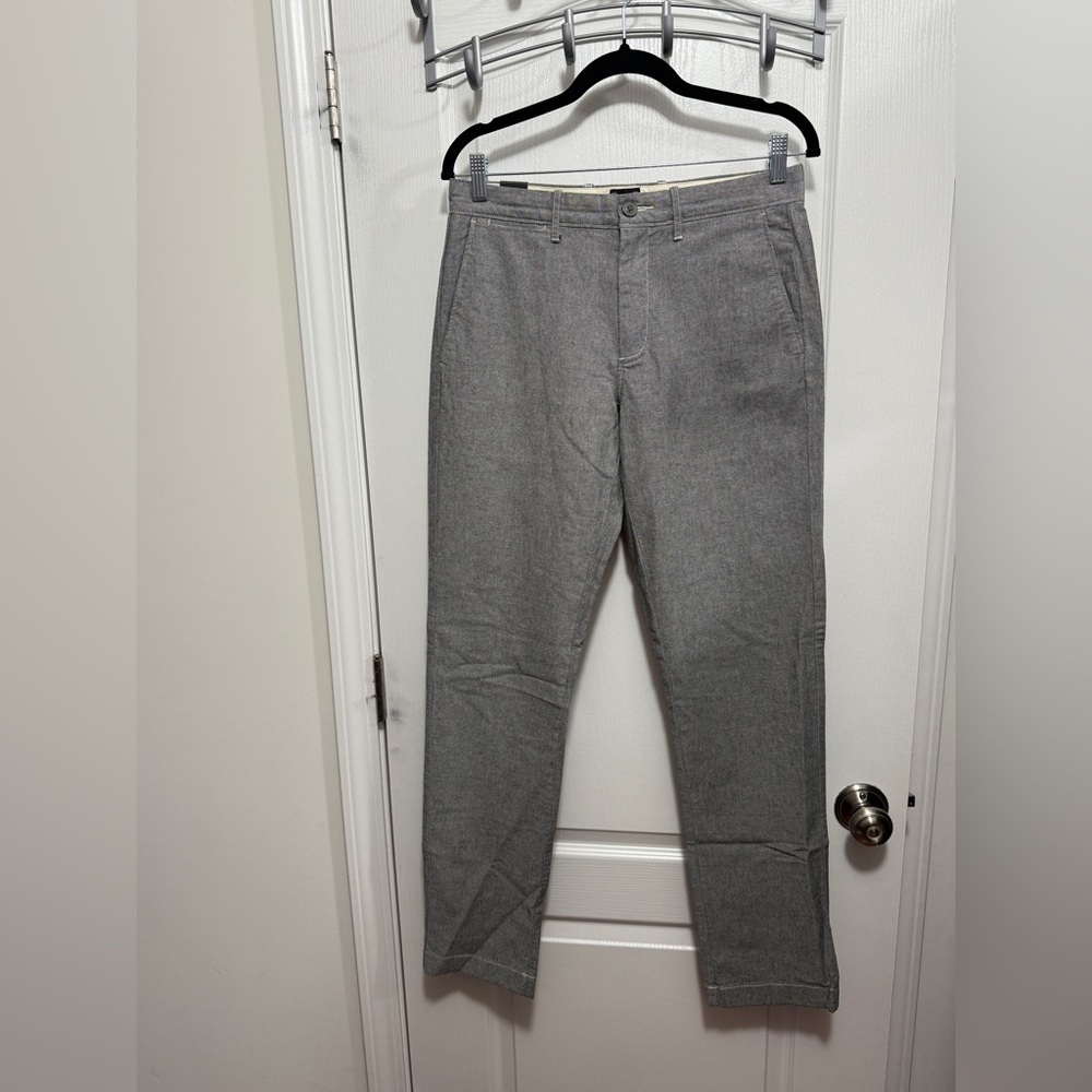 J Crew Mens 770‎ Straight Fit Tech Flat Front Oxford Chino Pants 29X32 Gray NWOT